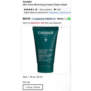 New Caudalie Skincare Detox Mask 35ml